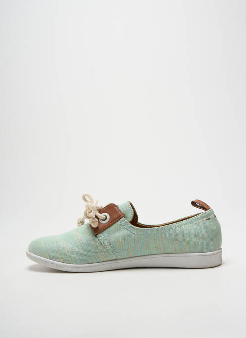 Baskets tissage satiné talon plat jusqu'à 3cm vert ARMISTICE femme