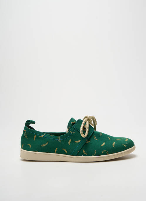 Baskets bout rond talon plat jusqu'à 3cm vert ARMISTICE femme