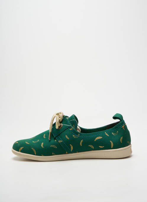 Baskets bout rond talon plat jusqu'à 3cm vert ARMISTICE femme