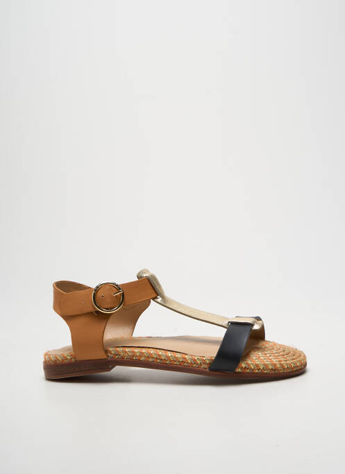 Sandales/nu pieds chiquet talon plat jusqu'à 3cm marron ARMISTICE femme