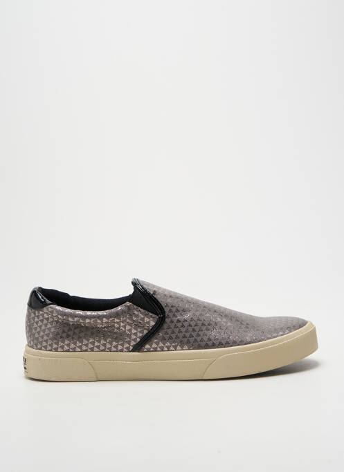 Slip ons impression talon plat jusqu'à 3cm argent ARMISTICE femme