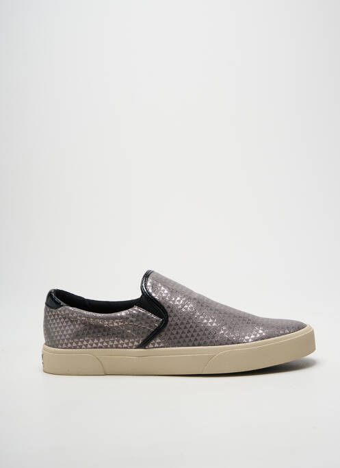 Slip ons tissage satiné talon plat jusqu'à 3cm argent ARMISTICE femme