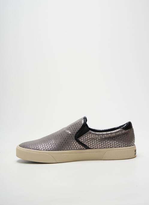 Slip ons tissage satiné talon plat jusqu'à 3cm argent ARMISTICE femme