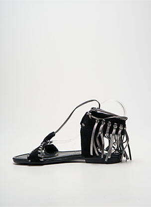 Sandales/nu pieds chiquet talon de 7 à 9cm noir REQINS femme