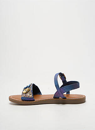 Sandales/nu pieds tissage satiné bout ouvert bleu L'ATELIER TROPÉZIEN fille