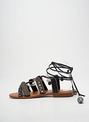 Sandales/nu pieds chiquet talon plat jusqu'à 3cm noir L'ATELIER TROPÉZIEN femme