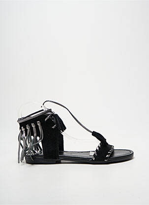 Sandales/nu pieds chiquet talon de 7 à 9cm noir REQINS femme