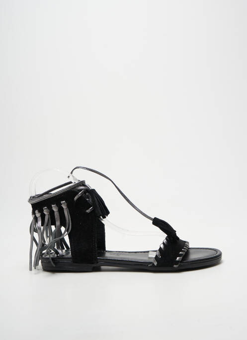 Sandales/nu pieds chiquet talon de 7 à 9cm noir REQINS femme