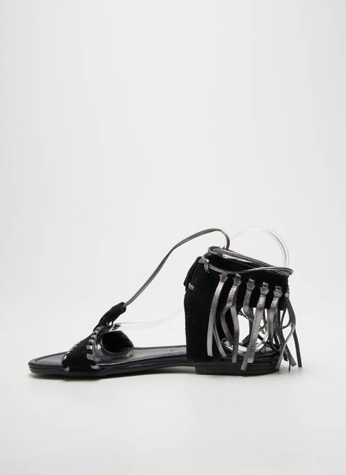 Sandales/nu pieds chiquet talon de 7 à 9cm noir REQINS femme