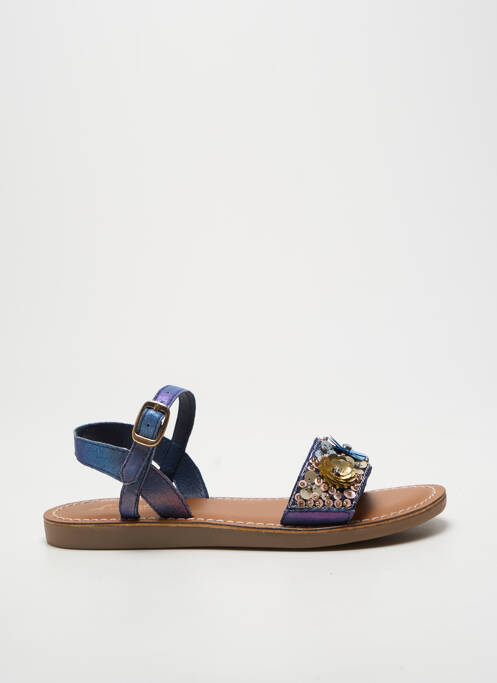 Sandales/nu pieds tissage satiné bout ouvert bleu L'ATELIER TROPÉZIEN fille