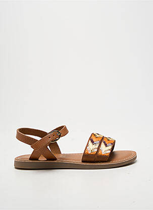 Sandales/nu pieds tissage satiné bout ouvert marron L'ATELIER TROPÉZIEN fille