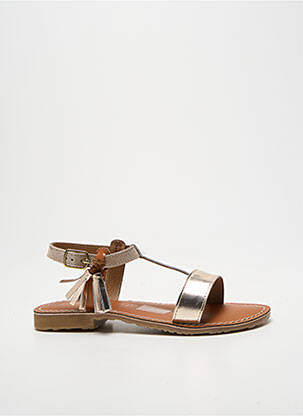 Sandales/nu pieds tissage satiné chiquet or L'ATELIER TROPÉZIEN fille