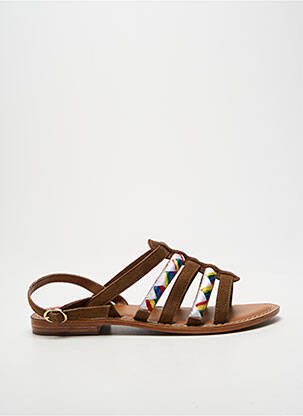 Sandales/nu pieds chiquet talon plat jusqu'à 3cm marron L'ATELIER TROPÉZIEN femme