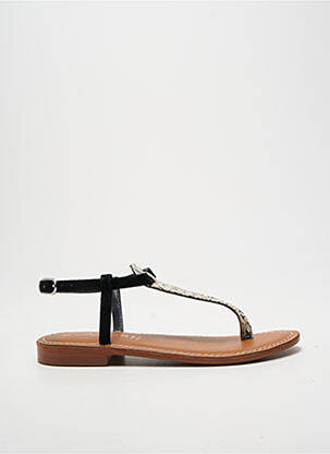 Tongs semelle extérieure cuir talon plat jusqu'à 3cm noir L'ATELIER TROPÉZIEN femme