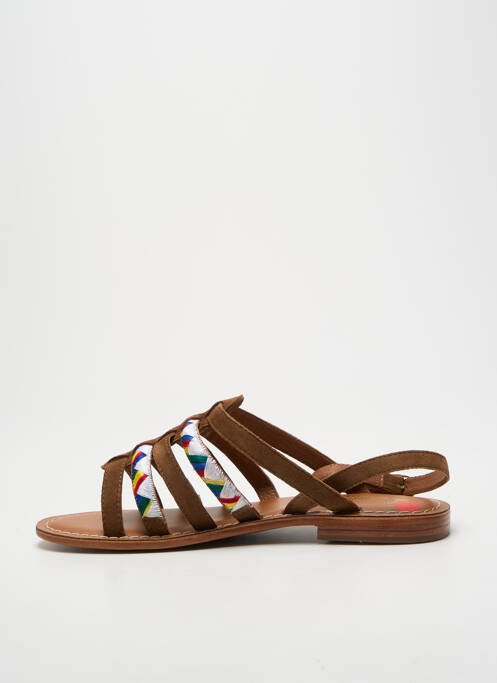 Sandales/nu pieds chiquet talon plat jusqu'à 3cm marron L'ATELIER TROPÉZIEN femme