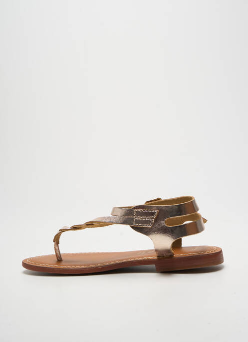 Tongs semelle extérieure cuir talon plat jusqu'à 3cm or L'ATELIER TROPÉZIEN femme