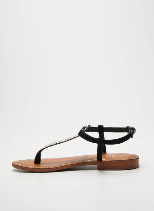 Tongs semelle extérieure cuir talon plat jusqu'à 3cm noir L'ATELIER TROPÉZIEN femme