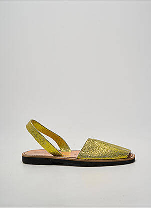 Sandales/nu pieds tissage satiné talon plat jusqu'à 3cm jaune MINORQUINES femme