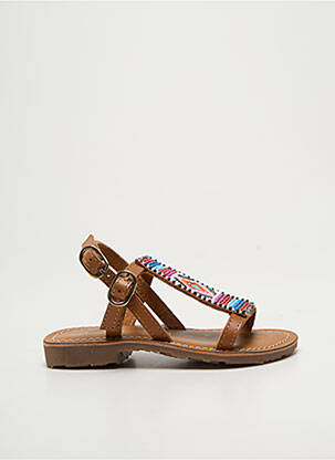 Sandales/nu pieds tissage satiné chiquet marron L'ATELIER TROPÉZIEN fille