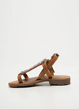 Sandales/nu pieds tissage satiné chiquet marron L'ATELIER TROPÉZIEN fille