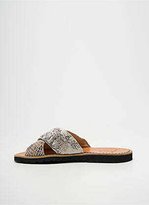 Mules/sabots chiquet talon plat jusqu'à 3cm marron MINORQUINES femme