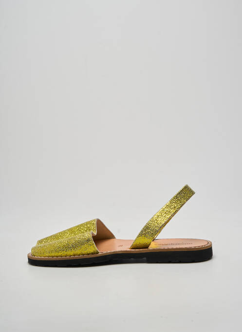 Sandales/nu pieds tissage satiné talon plat jusqu'à 3cm jaune MINORQUINES femme