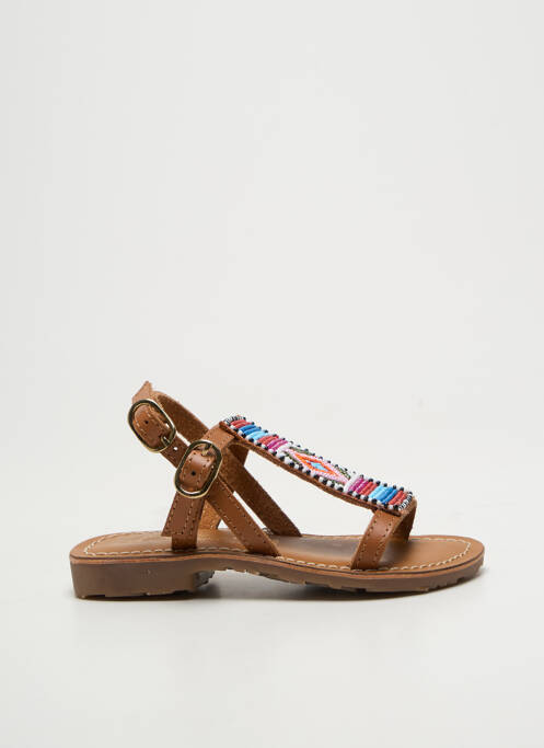 Sandales/nu pieds tissage satiné chiquet marron L'ATELIER TROPÉZIEN fille
