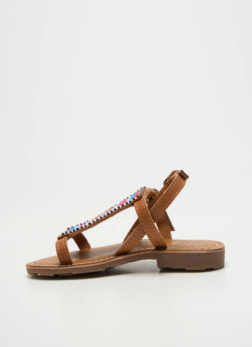 Sandales/nu pieds tissage satiné chiquet marron L'ATELIER TROPÉZIEN fille