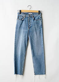 Jeans coupe slim stretch taille haute bleu RE / DONE femme