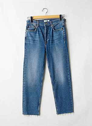 Jeans coupe droite taille haute taille haute bleu RE / DONE femme