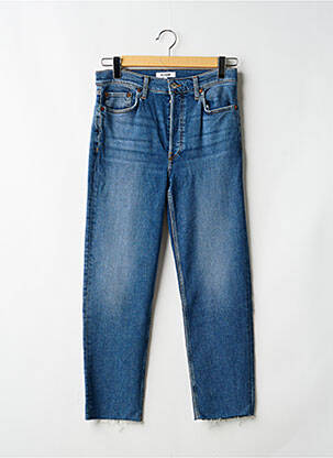 Jeans coupe droite taille haute taille haute bleu RE / DONE femme