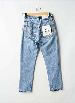 Jeans coupe slim effet usé délavé taille haute bleu RE / DONE / LEVIS femme