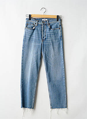 Jeans coupe slim stretch taille haute bleu RE / DONE femme