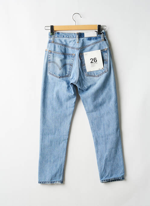 Jeans coupe slim effet usé délavé taille haute bleu RE / DONE / LEVIS femme