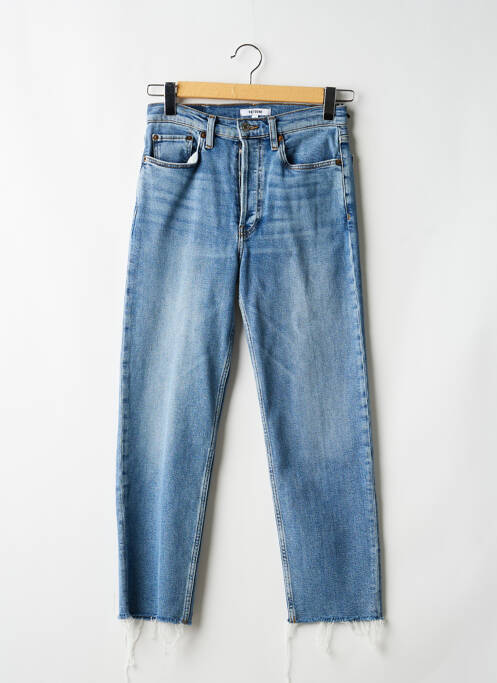 Jeans coupe slim stretch taille haute bleu RE / DONE femme