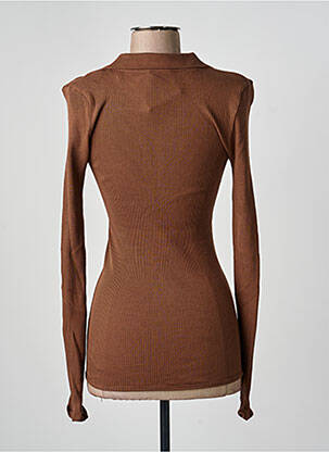 Top stretch manches longues marron OPÉRA SPORT femme