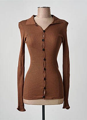 Top stretch manches longues marron OPÉRA SPORT femme