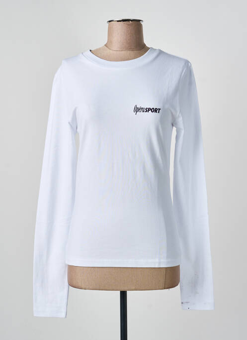 Top tissage jersey manches longues blanc OPÉRA SPORT femme
