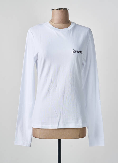 Top tissage jersey manches longues blanc OPÉRA SPORT femme