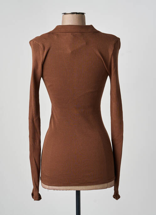 Top stretch manches longues marron OPÉRA SPORT femme