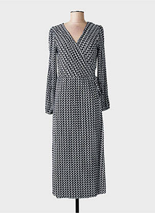 Robe longue imprimé fantaisie manches longues noir BETTY BARCLAY femme