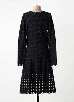 Robe mi-longue manches longues manches longues noir DERHY femme
