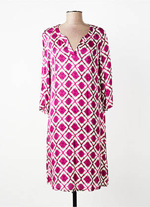 Robe mi-longue coupe fluide manches 3/4 violet SEE THE MOON femme