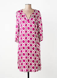 Robe mi-longue coupe fluide manches 3/4 violet SEE THE MOON femme
