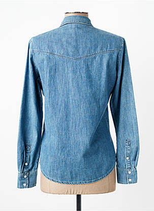 Chemisier coupe cintrée manches longues bleu KANOPE femme