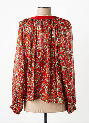 Blouse légère et transparente manches longues orange DERHY femme
