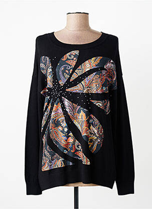 Pull col rond manches longues noir GREGORY PAT femme