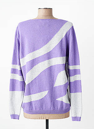 Pull tissage chiné manches longues violet I.ODENA femme