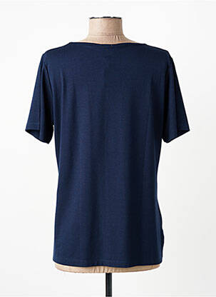 T-shirt sérigraphie avec strass manches courtes bleu GUY DUBOUIS femme