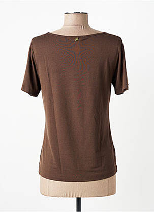 T-shirt stretch manches courtes marron PAUL BRIAL femme